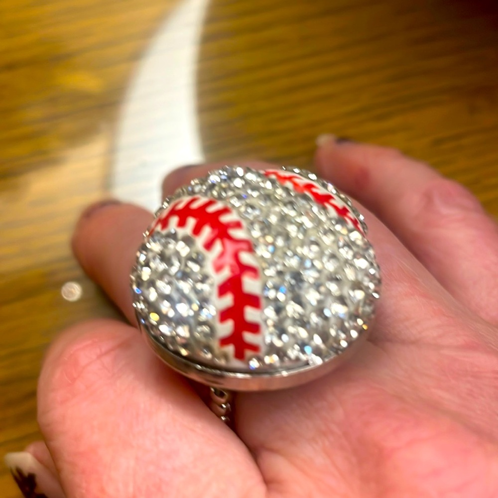 Baseball Rhinestone Ring! Stretchband!